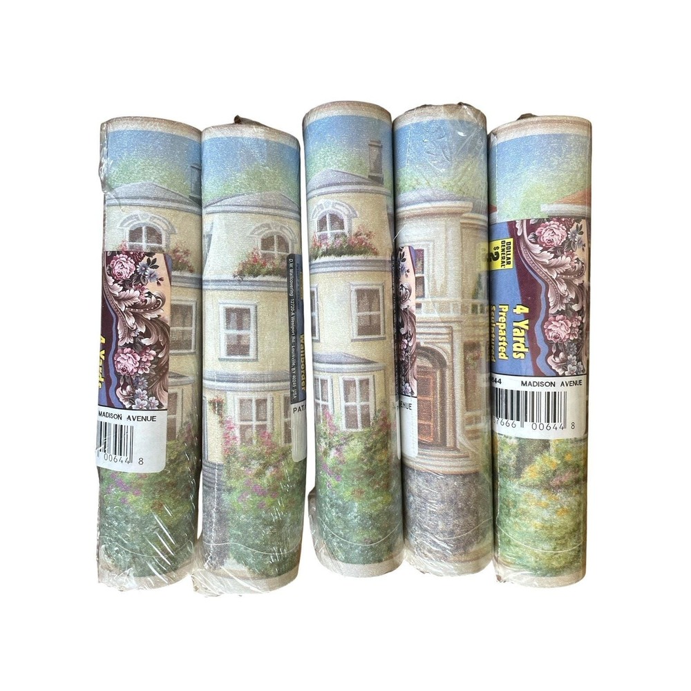 Madison Avenue Houses Pre-Pasted Sculptured Wallpaper Border 5 rolls 24 Yards‎